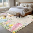 thumbnail image 4 of 5'x7' Area Rugs, Easter Indoor Outdoor Area Rug for Living Room Bedroom, Vintage Spring Bunny Eggs Farmhouse Floral Leaves Washable Bathroom Rugs Kitchen Floor Carpet Mats Home Decor Aesthetic, 4 of 8