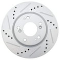 thumbnail image 2 of TRQ Front Performance Brake Rotor Drilled Slotted Pair Set for 200 / Avenger / Caliber / Cirrus / Compass / Eclipse / Galant / Lancer / Outlander / Outlander Sport / Patriot / Sebring, 2 of 5