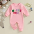 thumbnail image 2 of Fortune 0-18 Months Infant Girl Boy Christmas Rompers Santa Baby Fuzzy Letter Round Neck Bodysuits, 2 of 8