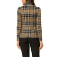thumbnail image 3 of DARING DIVA Turtleneck Long Sleeve Slim Shirt Blouse L Brown, 3 of 6