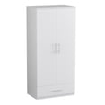 thumbnail image 5 of 2 Door Armoire Wardrobe Cabinet with Drawer for Bedroom White, 5 of 6