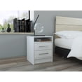 thumbnail image 3 of White Open Compartment Two Drawer Nightstand, 3 of 6