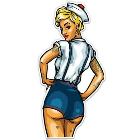 Sexy Chick Sticker - Sexy Sailor Chick - Vinyl Sticker Waterproof Decal Sticker 5