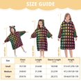 thumbnail image 4 of FORMRS Wearable Blanket Hoodie with Sleeves for Kids Cozy Flannel Sweatshirt, Pink Block Pattern, 4 of 7