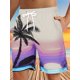 thumbnail image 3 of Pantalones cortos de tabla para hombre, pantalones cortos de baño, bermudas, pantalones cortos de playa, cordón ajustable, estampado 3D, gráfico de árbol de coco, transpirable, de secado rápido, 3 of 5