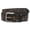 Black/Brown, variant on 1 1/2" Snap On Embossed Vintage Cowhide Full Grain Leather Floral Rivet Perforated Casual Belt