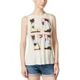 thumbnail image 1 of Belle Du Jour Juniors’ Split-Back Graphic Tank Top (Heather Oatmeal, Large), 1 of 3