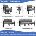 thumbnail image 7 of Kullavik Aluminum Patio Furniture Set with Propane Fire Pit Table Metal Outdoor Furniture w/Fire Pit Patio Sectional w/5.1" Cushions and 7 Seats for Patio, Backyard, Poolside-Grey, 7 of 7