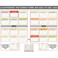 thumbnail image 4 of Inkdotpot 13x11WallCalendar- Runs until December 2023Hanging Spiral Bound MonthlyCalendar2022-2023 for Home or Office+ Bonus Sticker Sheet -Florals, 4 of 8