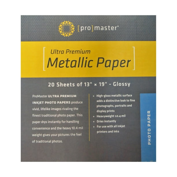 ProMaster PhotoImage Silver Metallic Inkjet Paper 11x17 20 Sheets