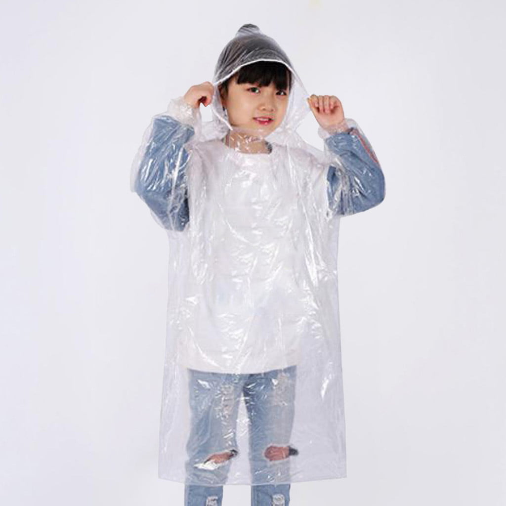 Disposable Adult Waterproof PE Rain Coat Poncho Hiking Camping Fishing Raincoat