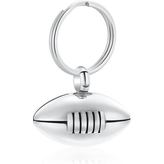 Sport Keepsake Jewelry American Football Cremation Urn Keychain Urn Memorial Keyring Jewelry For Ashes For Men Stainless Steel