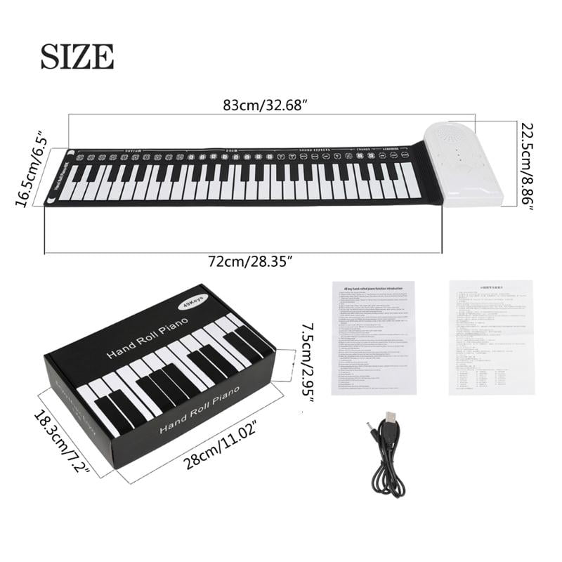 CEORPER 49 Key Roll up Piano Foldable Electronic Piano Flexible Silicone Keyboard