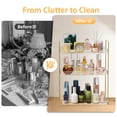 thumbnail image 5 of NIUBEE 3-Tier Acrylic Bathroom Organizer, Chic Easy Assembly Bathroom Sink Shelf, Large Space Storage Holder for Lotions & Makeup, Perfume, Spice, Gold, 5 of 9