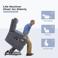 thumbnail image 3 of Danrelax Electric Power Lift Chair Recliner Sofa for Elderly with Vibration Massage and Lumbar Heated, 2 Side Pockets and Cup Holders, USB Ports, Convenient Remote Control, 3 of 8