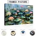 thumbnail image 6 of Abstract lotus oil painting wall art decoration frame, Impressionist green water lily leaf canvas, green modern plant natural art, tranquil floral landscape living room and bedroom decoration., 6 of 10