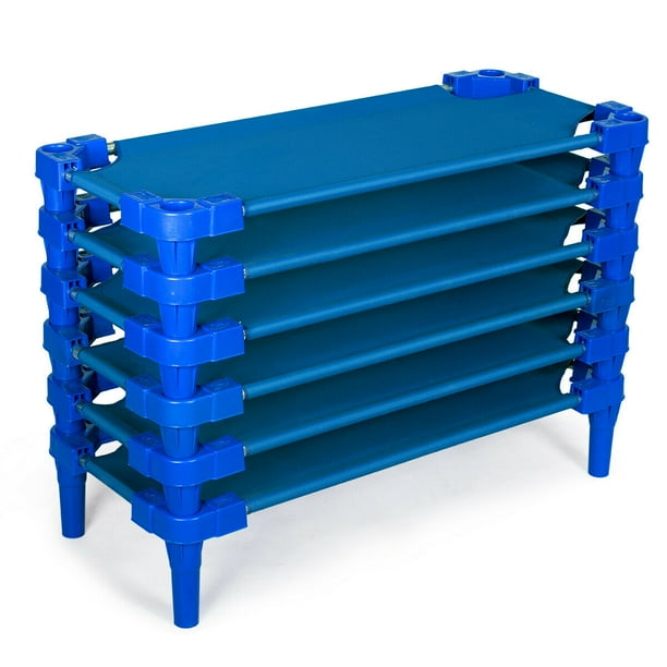 Costway Pack of 6 Stackable Daycare Cots Standard Rest Mat for Kids 52