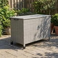 thumbnail image 2 of IdealHouse Outdoor Wicker Storage Box, PE Rattan Patio Storage Chest with Steel Frame, Weather-Resistant Deck Storage Box for Cushions, Garden Tools & Pool Accessories – Gray Wicker, 2 of 7
