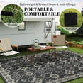 thumbnail image 2 of SIXHOME Outdoor Rug 9'x12' Waterproof Reversible Patio Rug Boho Floral Indoor Outdoor Rugs Lightweight Plastic Straw Ourdoor Carpet for RV Camping Deck Balcony Modern Porch Decor Gray, 2 of 6