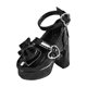 thumbnail image 5 of Zapatos de figura femenina a escala 1/4, mini, accesorios para muñecas de moda con hebilla de corazón, tacón alto negro, 5 of 9