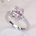 thumbnail image 3 of Men's Platinum Plated Sterling Silver 2.5ct Oval Super Light Pink CZ Double Prong Cocktail Ring ( Size 5 to 9 ), 8, 3 of 9