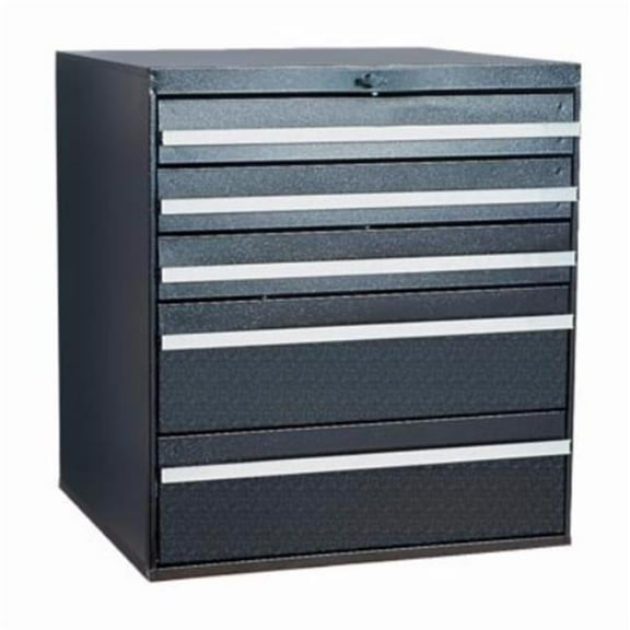 Craftline 5 Drawer Metal Storage Cabinet with Knob Lock  Black