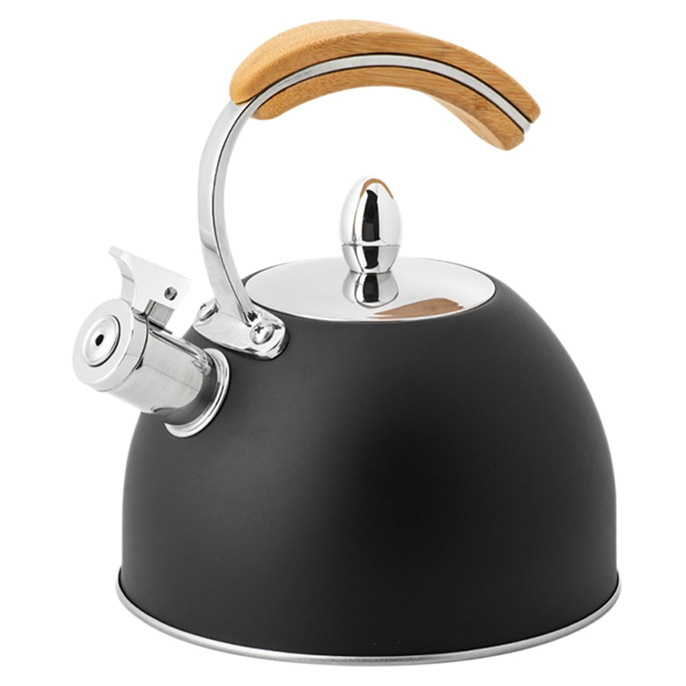 1 Pc 3L Whistling Teakettle Stainless Steel Water Kettle Wood Handle