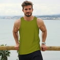 thumbnail image 6 of Gukieu Olive Print Men's Quick Dry Fitness Vest, Round Neck Sleeveless Fitness Bodybuilding Top-Medium, 6 of 7