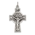 thumbnail image 4 of 925 Sterling Silver Antiqued Satin Irish Crucifix Cross Shaped Pendant, 4 of 5
