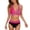 Hot Pink, variant on Printed Two Piece Swimsuit Women Bikini Set with Padded Bra Wireless Flattering Beachwear,Multicolor 3XL