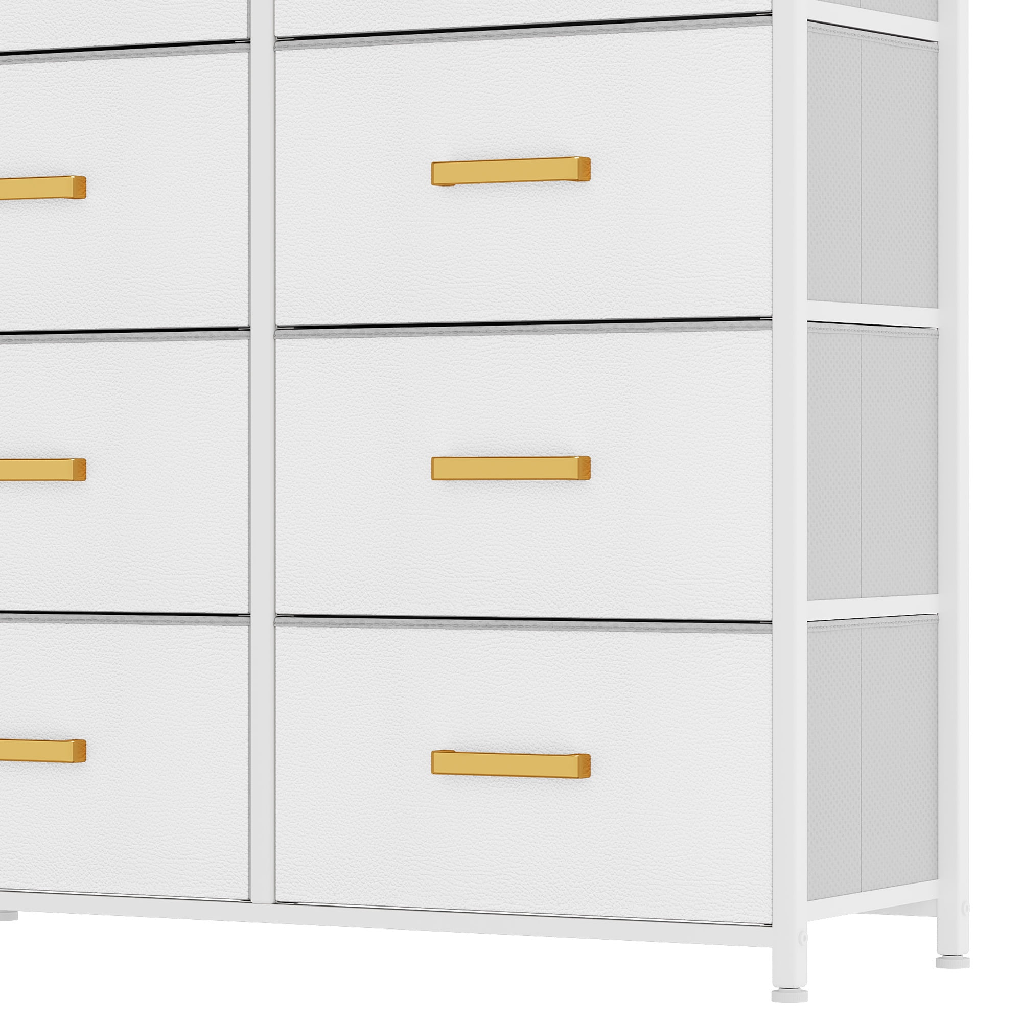 Uforic 8 Drawer Fabric Chest of Storage Dressers for , Closet, Living Room, White