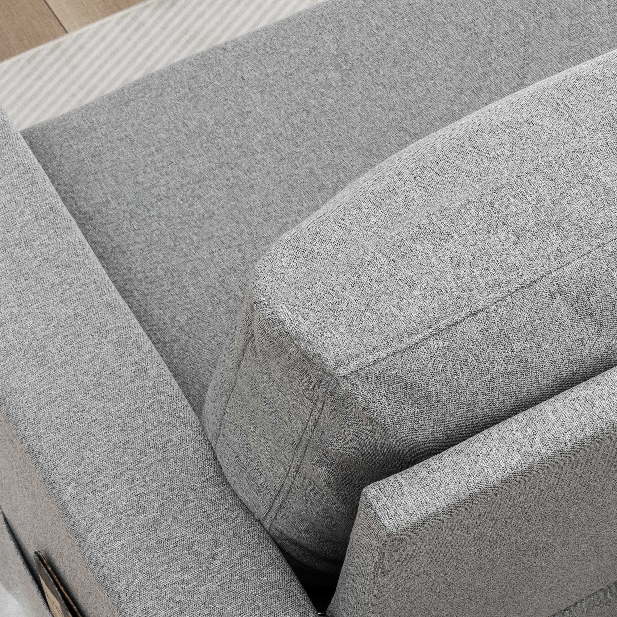 Liv Modern Upholstered Fabric Loveseat Sofa with Armrest Pockets, Light Gray