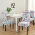 thumbnail image 2 of Artistic Floral Dining Chair Covers Set of 4 Colorful Botanical Print Washable Polyester Stretch Slipcovers Removable Seat Protector for Modern Home Decor, 2 of 7