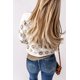 thumbnail image 1 of ABPHQTO Suéter de punto de cuello alto con copo de nieve de Navidad blanco para mujer, 1 of 5