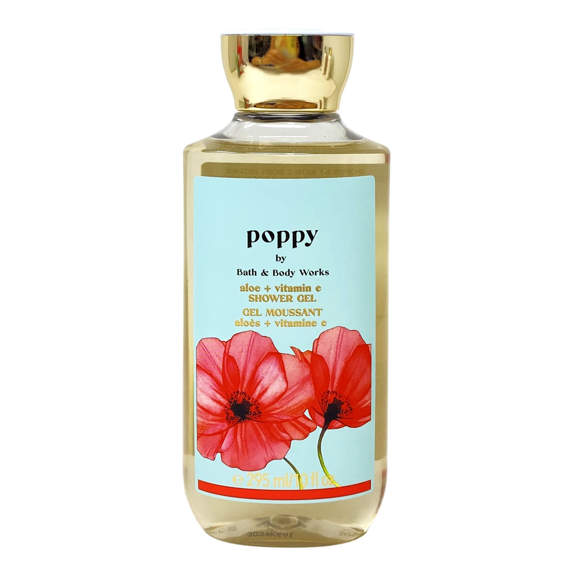 Bath & Body Works Poppy 2 Piece Aloe + Vitamin E Shower Gel Value Pack with a Marbela Creamy Rose Bar Soap - Full Size