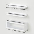 thumbnail image 3 of Floating Shelves for Wall With Cube Shelf, Metal Rail for Bathroom Decor, Organizers and Storage, Over Toilet Shelves, Toilet Paper - White, 3 of 6