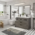 thumbnail image 4 of Eviva Lugano 48" Cement Gray Modern Double Sink Bathroom Vanity w/ White Integrated Top, 4 of 7