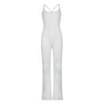 thumbnail image 5 of hirigin Women's Tank Jumpsuit, Sleeveless Square Neck Solid Color One-Piece Romper Skinny Pants, 5 of 9