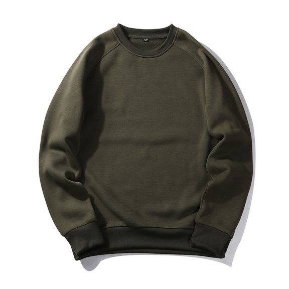 Mens Sweatshirts Solid Casual Loose Fit Crew Neck Shirts Comfoty Soft Long Sleeve Y2K Outfits Spring Fall Pullover Tops Army Green L