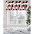thumbnail image 5 of Pink Peony Valances for Windows Flowers Black And White Stripes Valance Rod Pocket Light Filtering Short Window Treatments Curtains for Kitchen Bathroom Living Room Bedroom, 1 Panel, 42 x 12 Inch, 5 of 7
