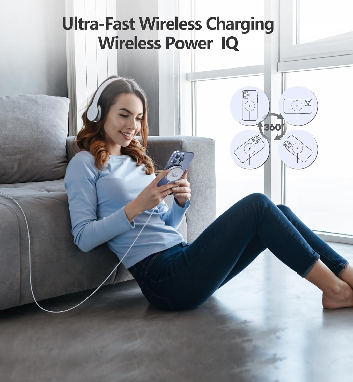 2 Pack Magnetic Wireless Charger 15W Fast Charging Pad Qi2 Certified Mag-Safe Compatible for iPhone 17/16/15/14/13/12 Series AirPods 3/Pro/Pro 2 Strong Magnet Safe Charging with 5ft USB-C Cable