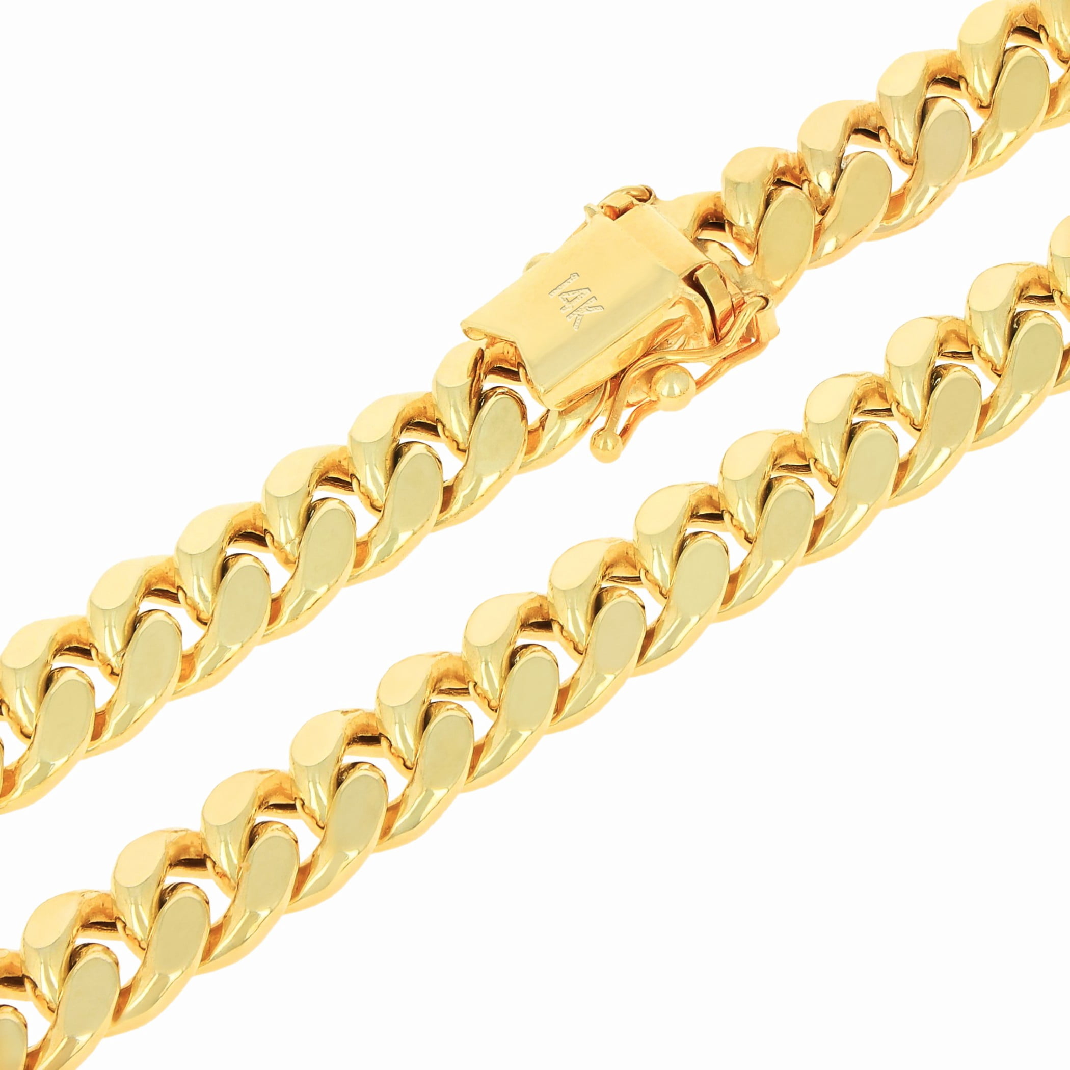 Nuragold 14k Real Yellow Gold Miami Cuban Link 7.5mm Chain Bracelet (7"-9") Italian Jewelry for Men