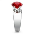 thumbnail image 4 of Garnet Red Silver Womens Ring Solitaire Stainless Steel Zircoin Anillo Rojo y Plata Para Mujer Solitario Acero Inoxidable, 4 of 5