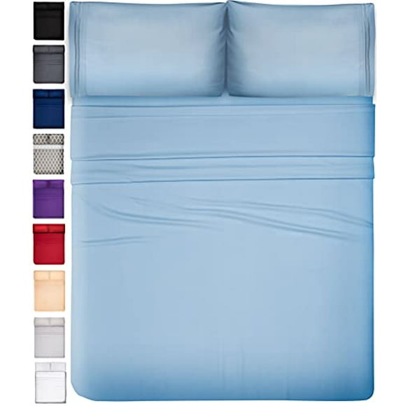Twin XL Sheets 4pcs XL Twin Sheet Set Twin XL Fitted Sheet Extra Long Twin Sheets XL Twin Fitted Sheet Twin Extra Long Sheet Set Twin XL Bedding Twin XL Fitted Sheets XL Twin Sheets Light Blue