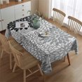 thumbnail image 2 of Black Floral and Petal Pattern Rectangle Tablecloth 60"x84",Waterproof Polyester Rectangle Table Cloth, Wipeable Spillproof Polyester Tablecloth for Dining, Camping, Indoor and Outdoor, 2 of 5