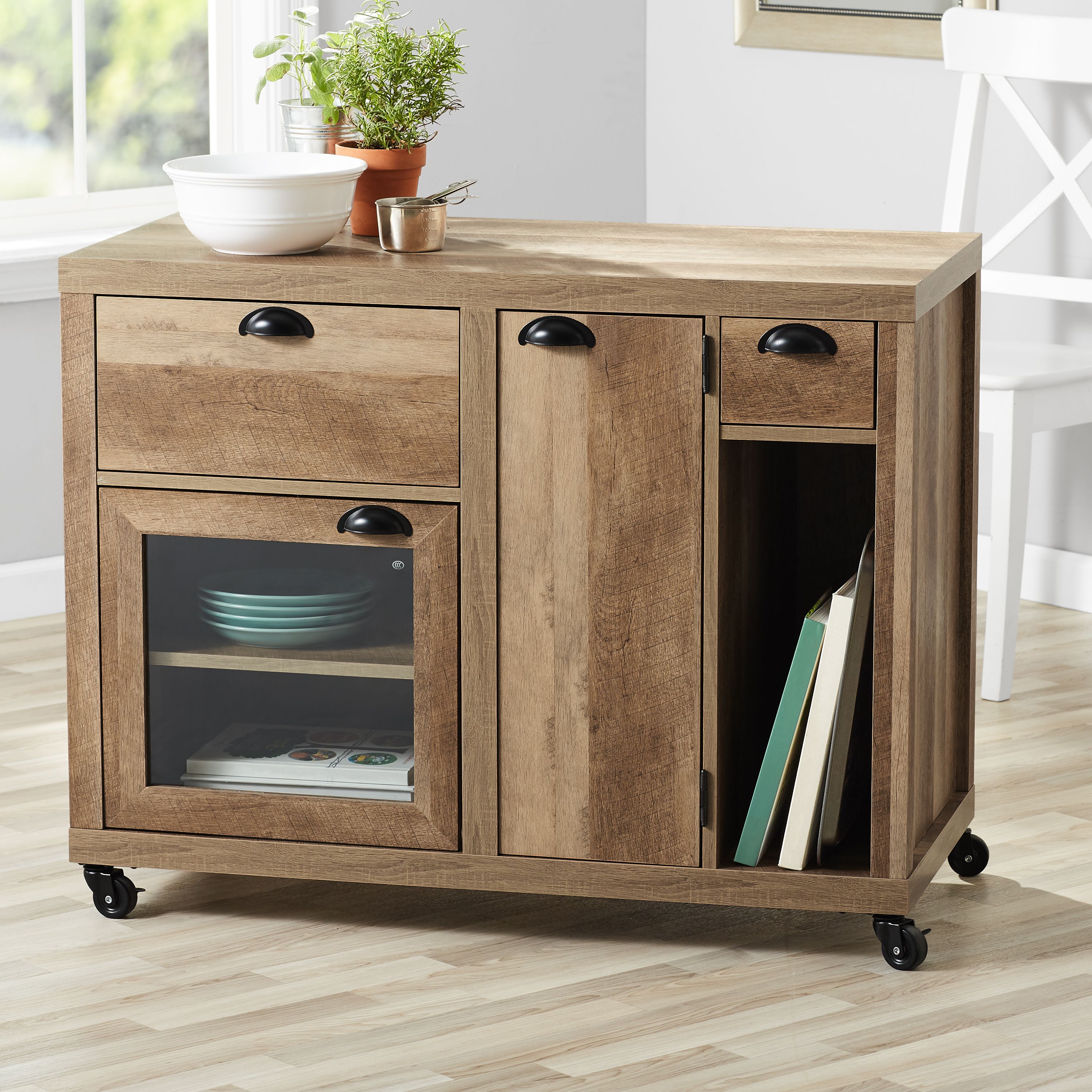 Better Homes & Gardens Lucy Kitchen Cart, Weathered Wood - image 3 of 6