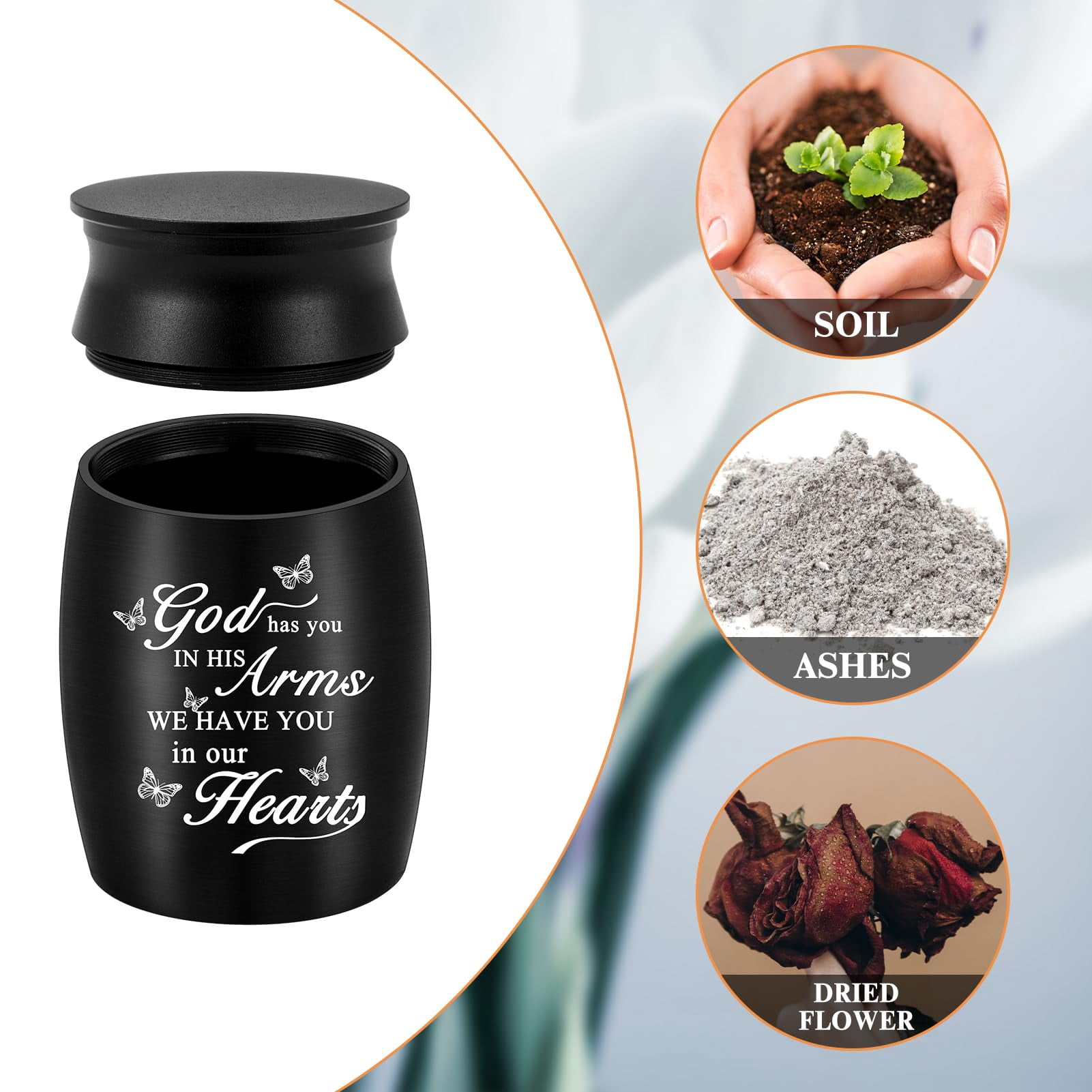 3 Inches Small Keepsake Cremation Urn for Human / Pet Ashes Mini Cremation Urns Memorial Ashes Urn Mini Urn Stainless Steel Ashes Holder Small Ash Urn for Ashes