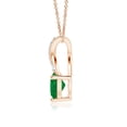 thumbnail image 2 of ANGARA Natural Solitaire Heart Emerald Pendant with Twisted Diamond Bale in 14K Rose Gold for Women (Size-6mm) | May Birthstone, Anniversary, Jewelry Gift for Women | Natural Emerald Necklace, 2 of 10