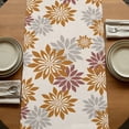 thumbnail image 5 of Table Runners 70 Inches Long Dress Scarves, Geometric Flower Farmhouse Coffee/Dining/Kitchen Table Decor, Holiday Table Runner, Vintage Country Floral Orange Grey on Linen 13x70 Inch, 5 of 9