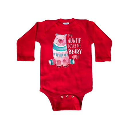 

Inktastic My Auntie Loves Me Beary Much with Cute Bear Gift Baby Boy or Baby Girl Long Sleeve Bodysuit